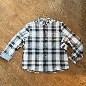 NWT Flag and Anthem Gray and Black Plaid Soft Flannel